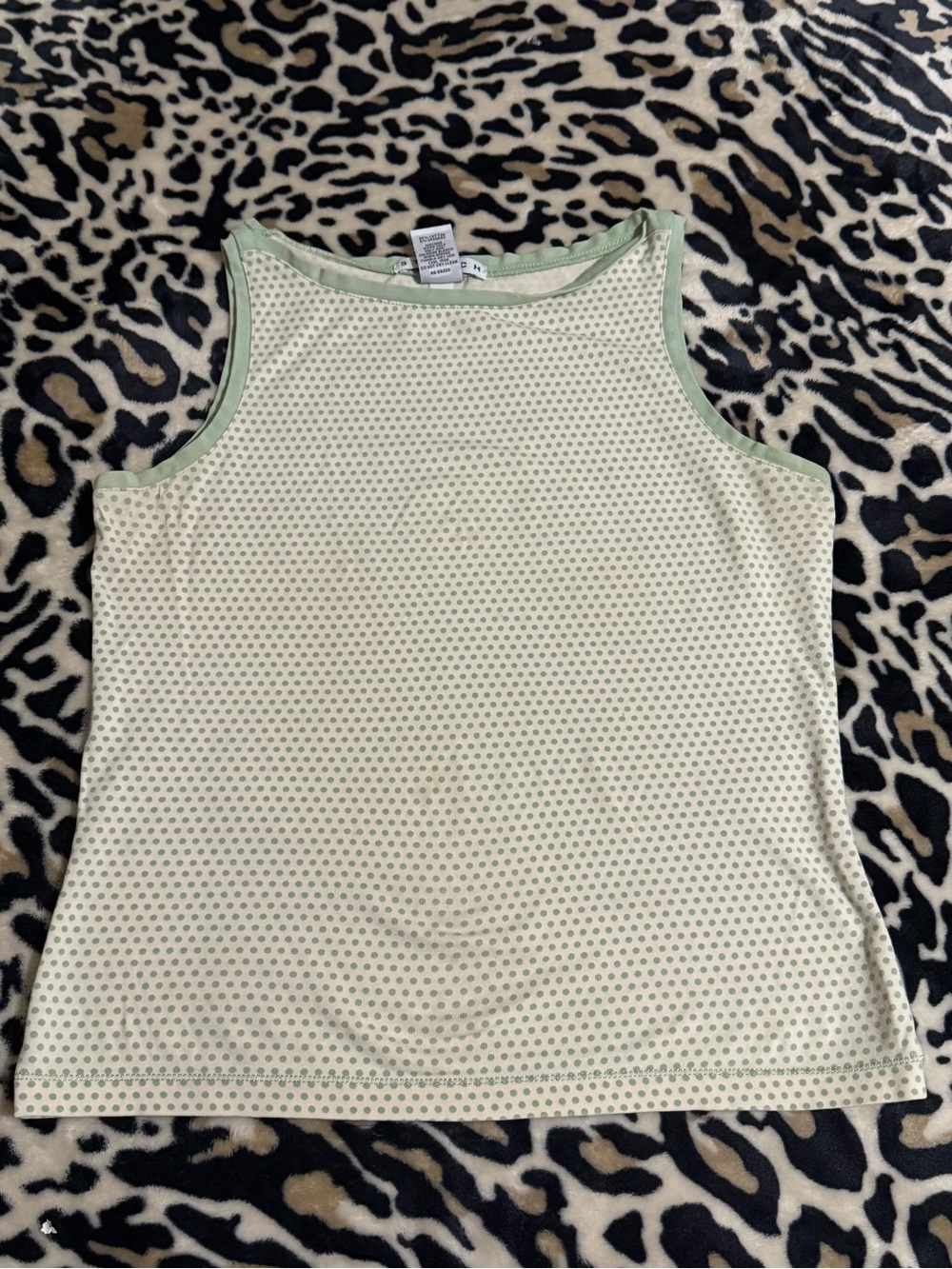 GAP Cream Tank with Mint Green Trim